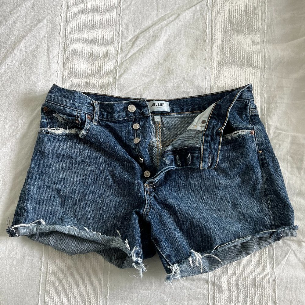 AGOLDE Denim Button-Up Shorts - Size 30